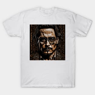 [AI Art] Johnny Depp, Optical Art Style T-Shirt